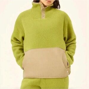 Allbirds Fluff Fleece Pullover Sweater Sweatshirt Women Size Large Hazy Lime
